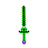 Bubble Gun Sword Green standing upright in a vibrant 3D diamond design, perfect for children's outdoor play.
