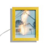 Light up picture frame - Outdoor house night time