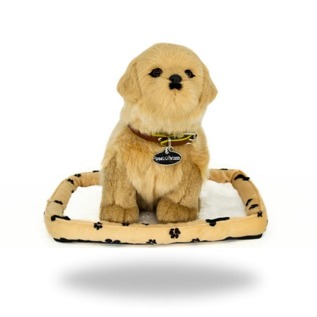 Front view of Sweet Petzzz Golden Retriever realistic toy dog.