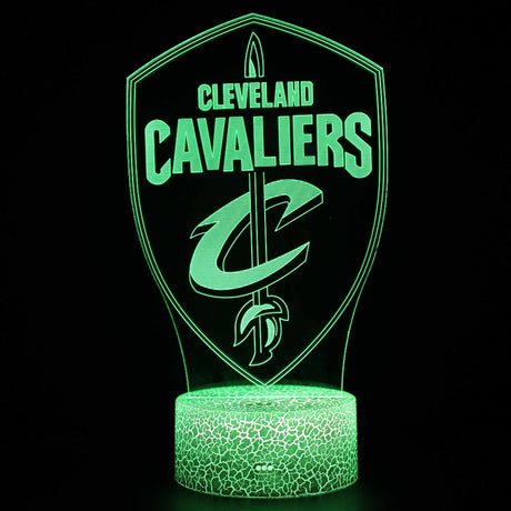 Iluminated Cleveland Cavaliers 3D Lamp in Dark Setting