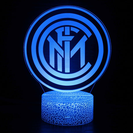 Illuminated Inter Soccer 3D Lamp in Dark Setting