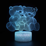 3D Lamps - Love Cuddling bear