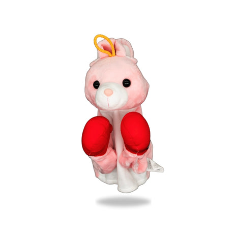 Front view of Plush Rabbit Boxing Toy.