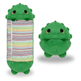 Dinosaur-themed kids' sleeping bag open, showcasing cozy interior and fun design