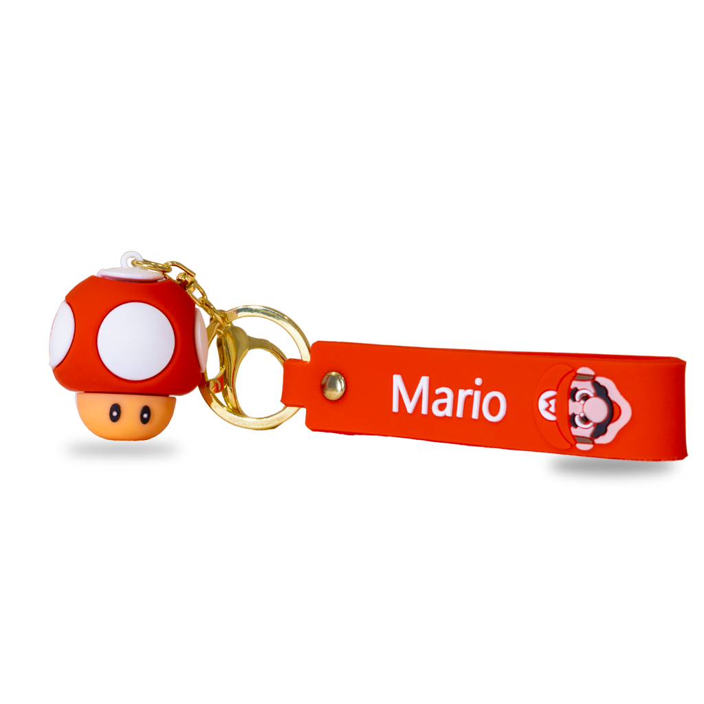 Mushroom with Mario - Super Mario Keyring