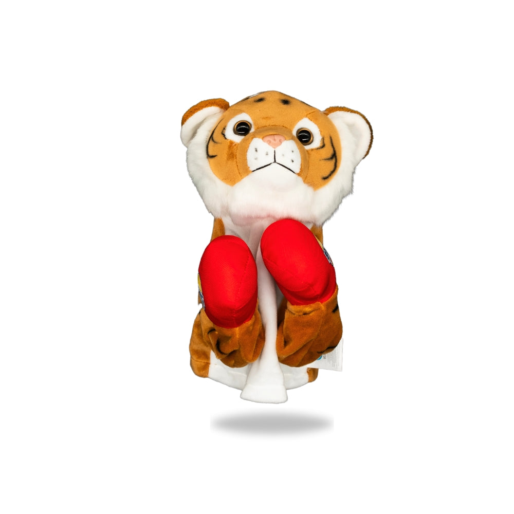 Front view of Plush Tiger Boxing Toy.