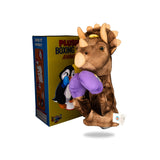 Packaging view of Plush Triceratops Boxing Toy, displaying the box design and toy features listed.