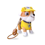Front view of Walking Paw Patrol Rubble toy with detailed facial and body features.