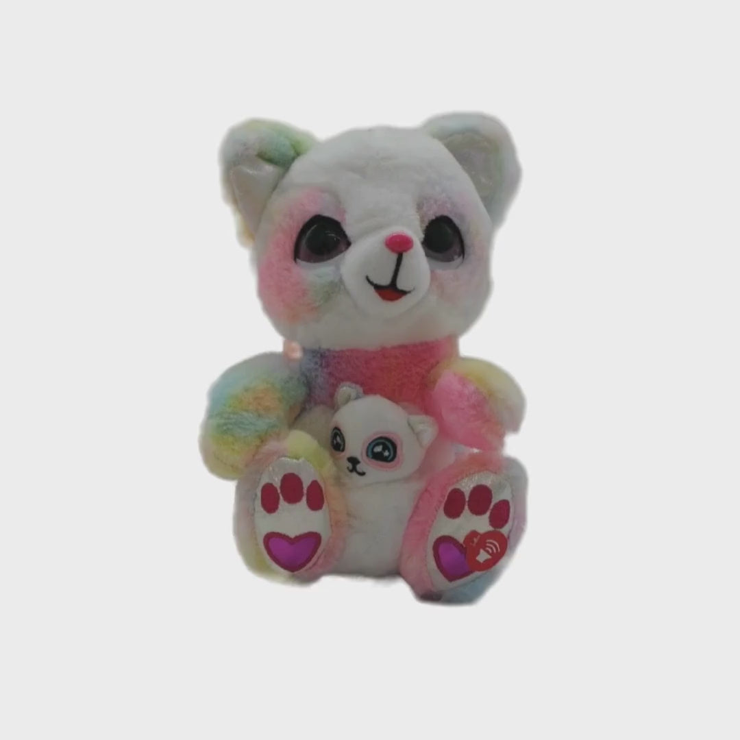 Video of the Rainbow Dancing Teddy Bear with Baby Bear showcasing its dancing and musical features