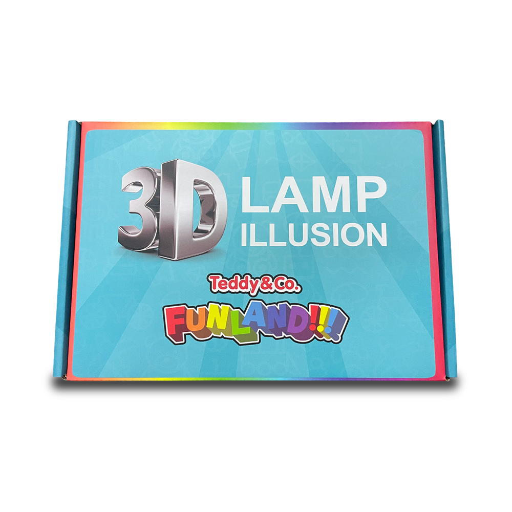 Front view of the closed box for Paw Patrol Rocky 3D lamp, showing the Teddy and CoFunland brand.