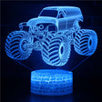 Illuminated Monster Truck 3D Lamp in Dark Setting