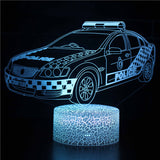 illuminated 3D Lamp - Police Car in dark setting