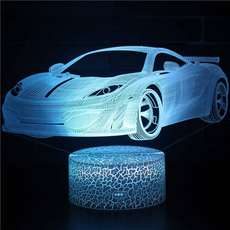 Illuminated Lamborghini 3D Lamp in Dark Setting