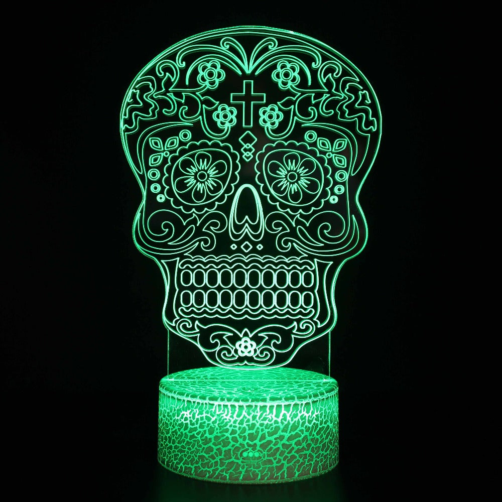 3D Lamp - Patterned Skull
