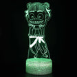 Iluminated Ne Zha 3D Lamp in Dark Setting