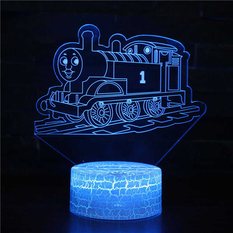 Illuminated Thomas The Tank Engine 3D Lamp in Dark Setting