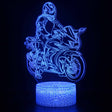 Iluminated Road Biker 3D Lamp in Dark Setting