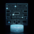 Illuminated Pac-Man Grid 3D Lamp in Dark Setting