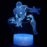 Illuminated Marvel Spiderman Crouching 3D Lamp in Dark Setting
