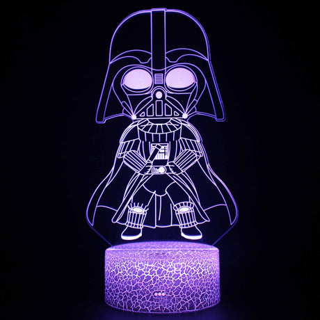 Illuminated Star Wars Baby Darth Vader 3D Lamp in Dark Setting