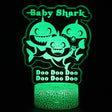 Iluminated Baby Shark 3D Lamp in Dark Setting