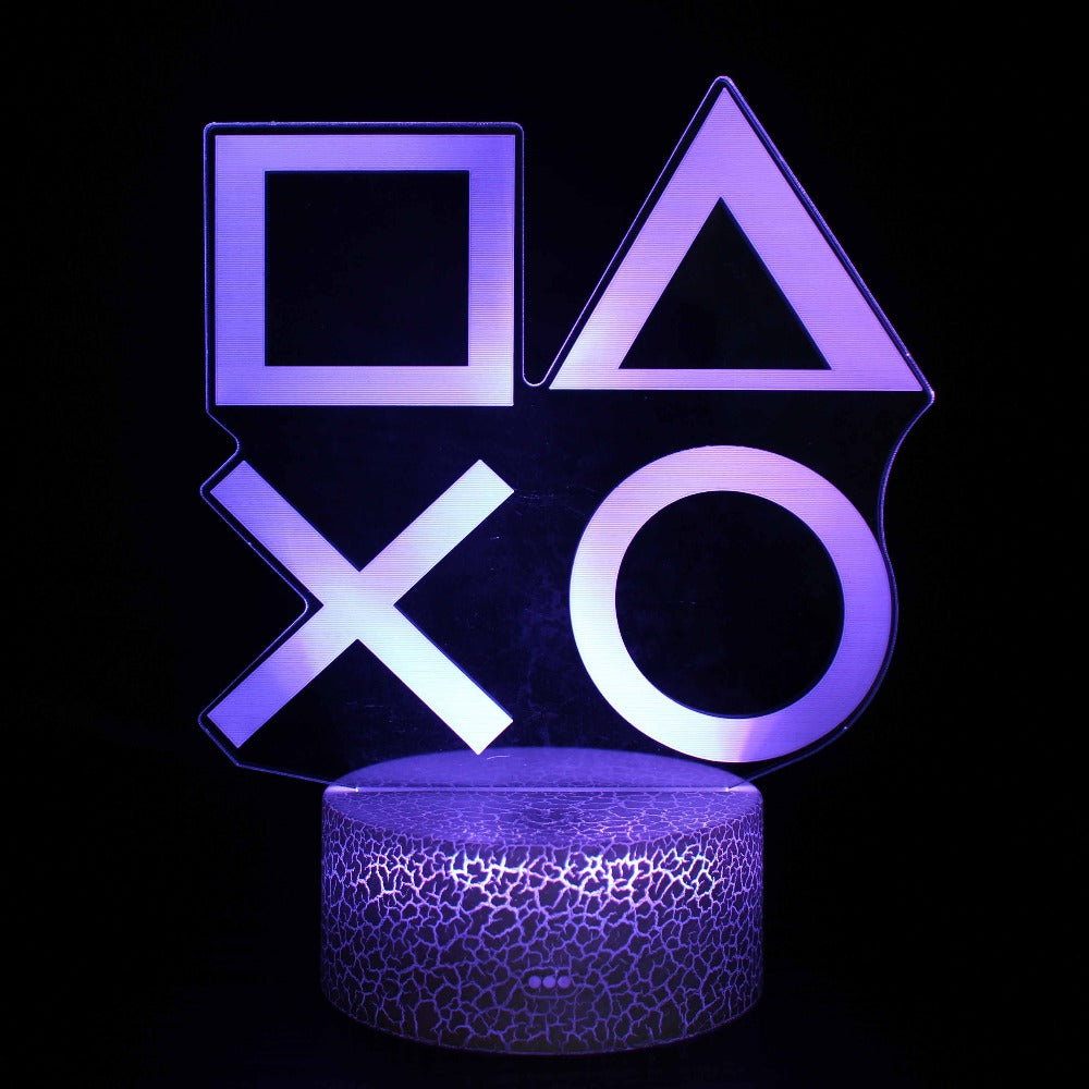 Iluminated PlayStation Buttons 3D Lamp in Dark Setting