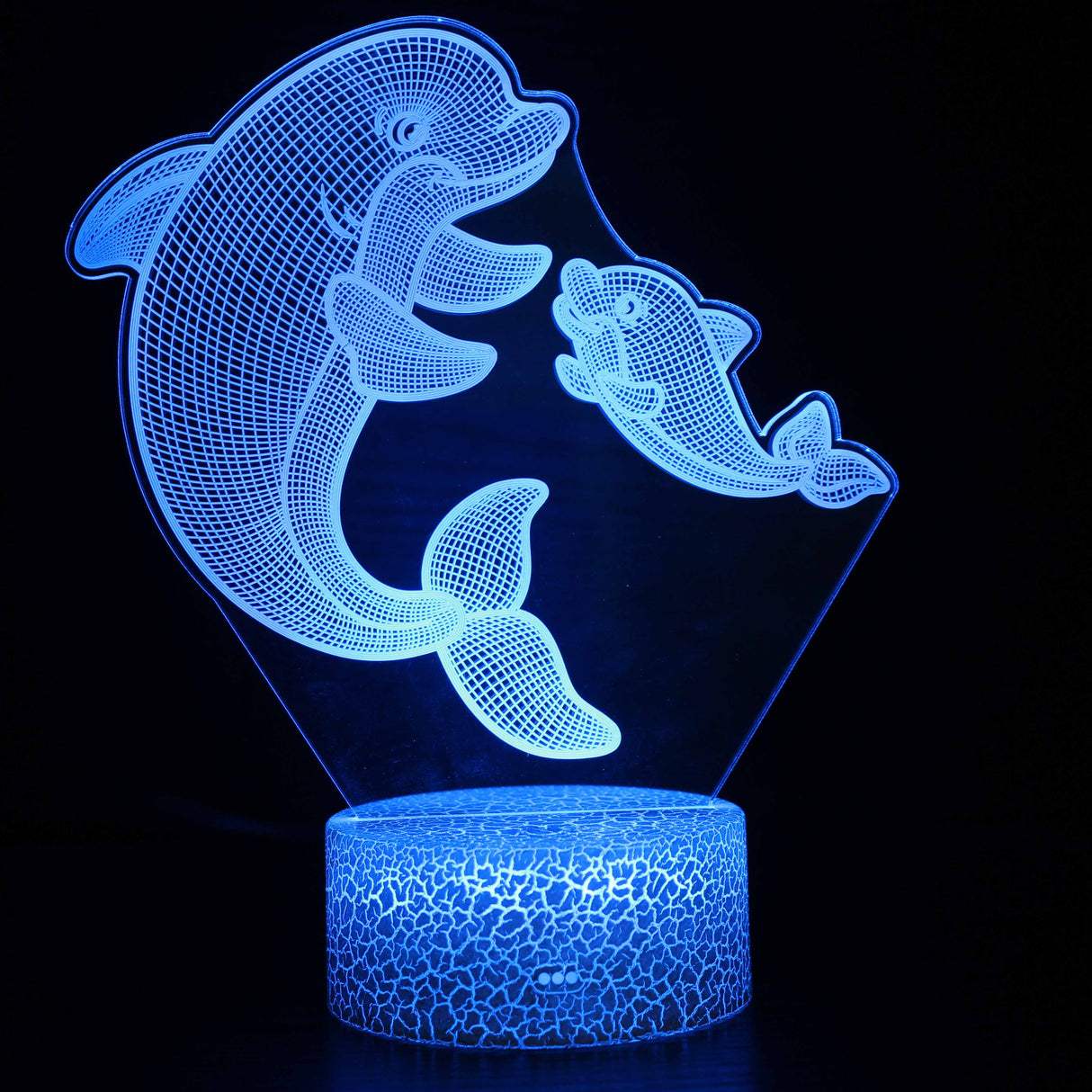 Dolphin And Baby 3D Lamp Acrylic