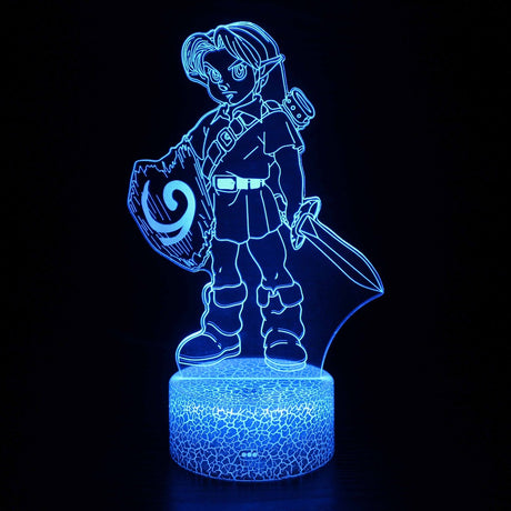 Illuminated The Legend Of Zelda 3D Lamp in Dark Setting