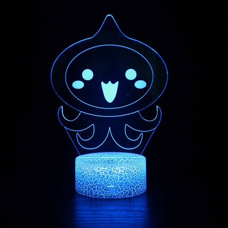 Iluminated Overwatch Pachimari 3D Lamp in Dark Setting