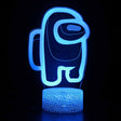 Illuminated Among Us Crewmate 3D Lamp in Dark Setting