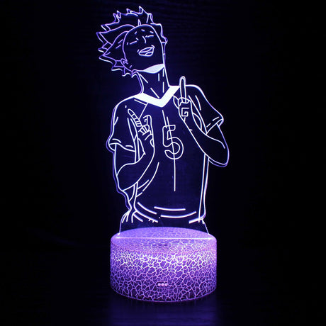 Illuminated Haikyuu!! Keiji Akaashi 3D Lamp in Dark Setting