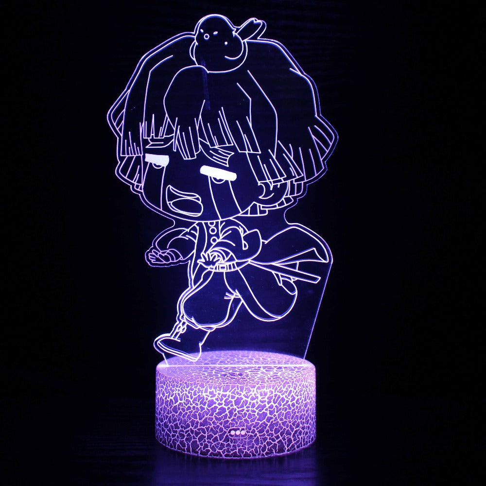 Illuminated Demon Slayer - Baby Zenitsu 3D Lamp in Dark Setting