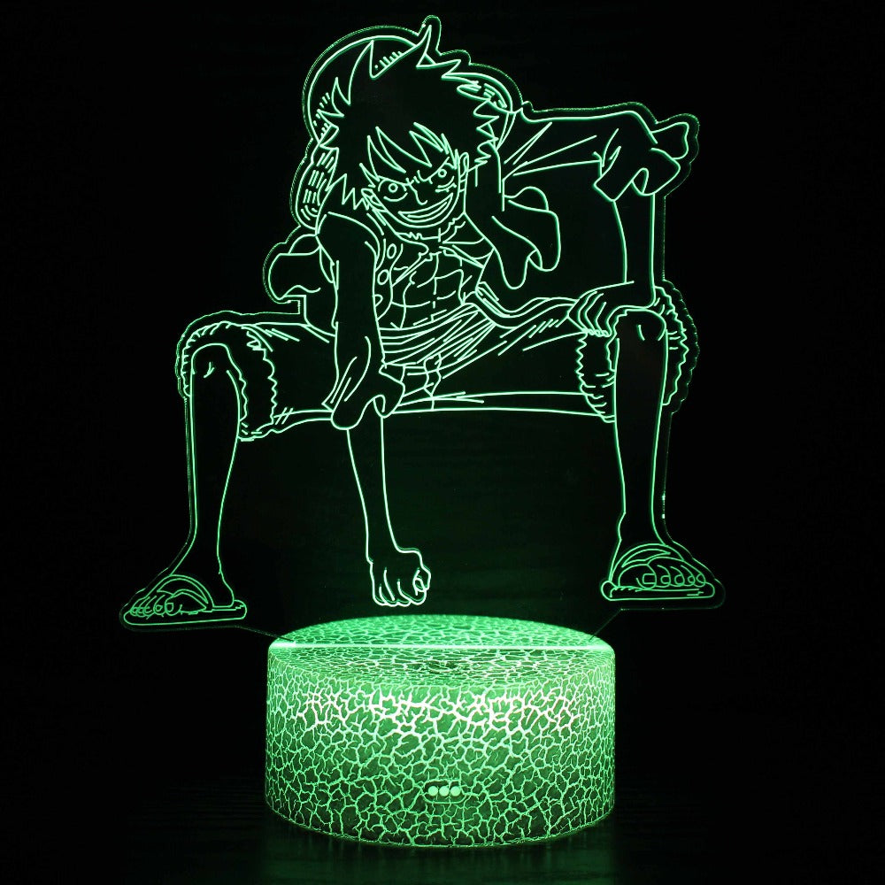 Illuminated One Piece - Luffy 3D Lamp in Dark Setting