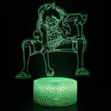 Illuminated One Piece - Luffy 3D Lamp in Dark Setting