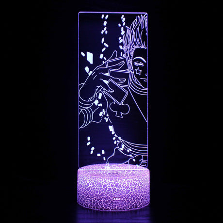 Illuminated Hunter X Hunter Hisoka 3D Lamp in Dark Setting