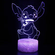 Illuminated Lilo & Stitch Stitch With Doll 3D Lamp in Dark Setting