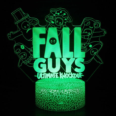 Illuminated Fall Guys Ultimate Knockout 3D Lamp in Dark Setting