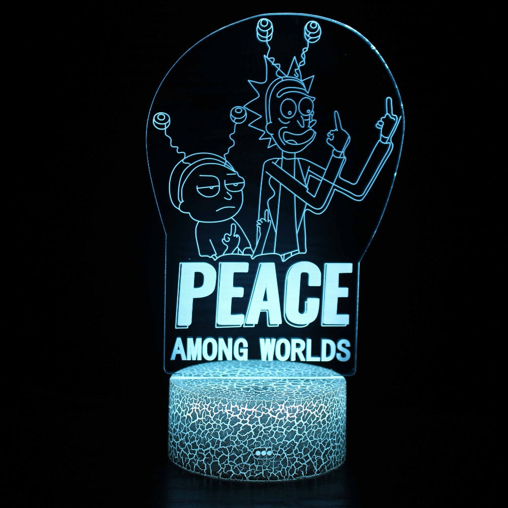 3D Lamp - Rick And Morty Peace Among Worlds