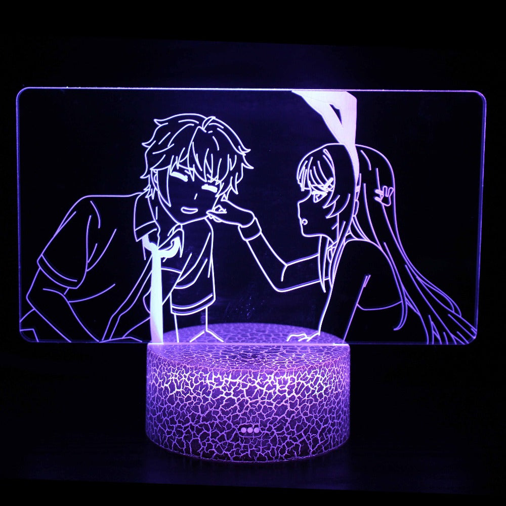 Bunny Girl Senpai - Mai Sakurajima And Sakuta Azusagawa 3D Lamp Acrylic