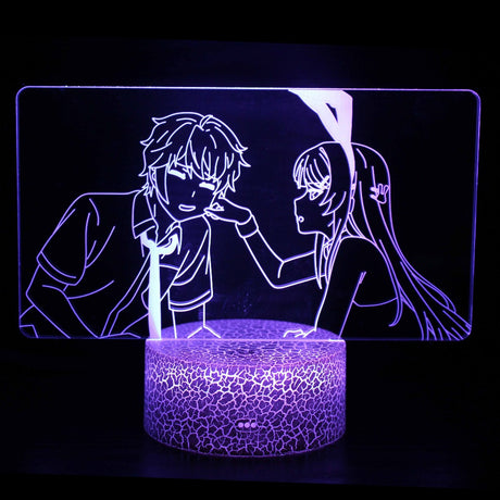 Bunny Girl Senpai - Mai Sakurajima And Sakuta Azusagawa 3D Lamp Acrylic