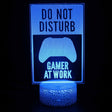 Iluminated Do Not Disturb Gamer at Work 3D Lamp in Dark Setting