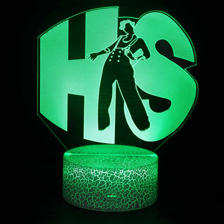 Illuminated Harry Styles 3D Lamp in Dark Setting