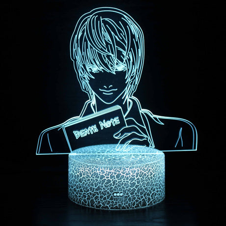 Illuminated Death Note Light Yagami 3D Lamp in Dark Setting