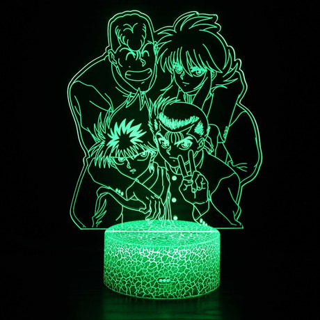 Illuminated YuYu Hakusho Group 3D Lamp in Dark Setting