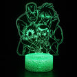 Illuminated YuYu Hakusho Group 3D Lamp in Dark Setting