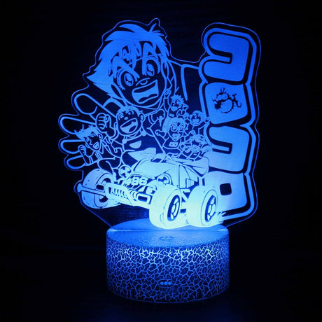 Iluminated Dash! Yonkuro Characters 3D Lamp in Dark Setting