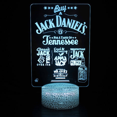 Illuminated Buy A Jack Daniel's Taste Of Tennessee 3D Lamp in Dark Setting
