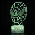 Illuminated Marvel Spiderman Mask 3D Lamp in Dark Setting