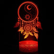 Illuminated Dreamcatcher 3D Lamp in Dark Setting