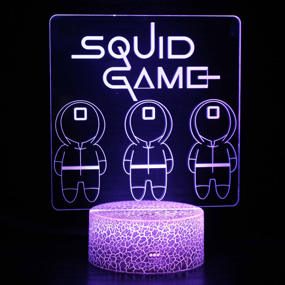 3D Lamp - Squid Game - Text With Three Characters